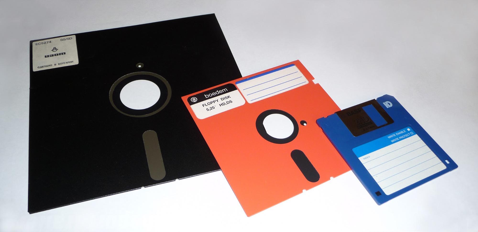 1971 - IBM distributed the first 8” Floppy disk made of magnetic film encased in plastic.