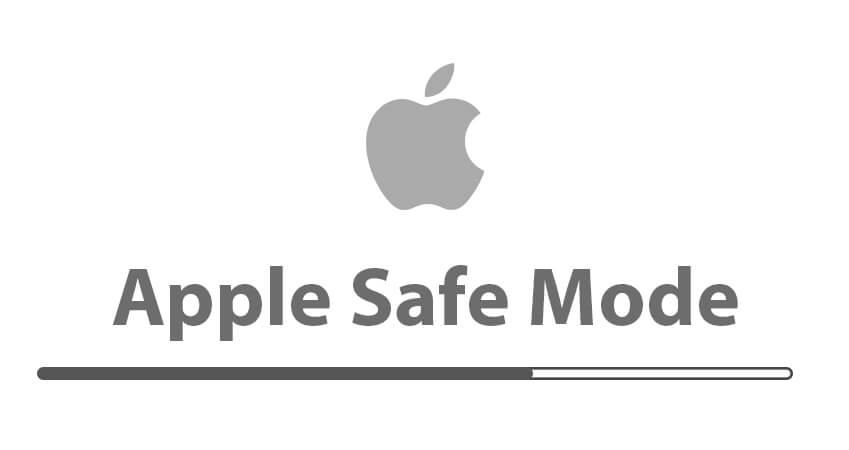 Showing Safe Mode on Apple Boot Screen.